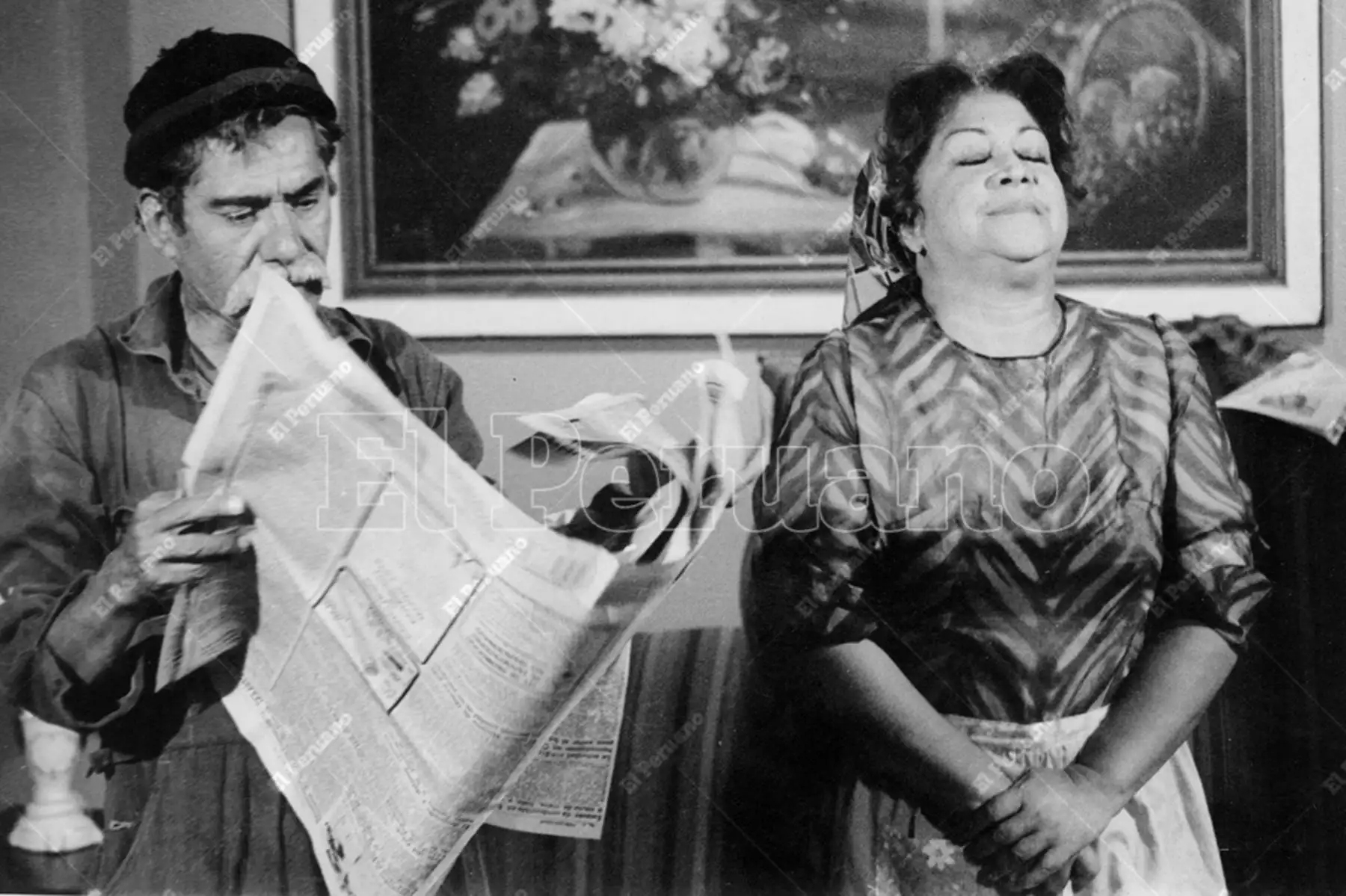 Lima - noviembre 1979 / La actriz Jesús Morales y Jorge Montoro "El poeta hippie". Foto: Archivo Histórico de El Peruano