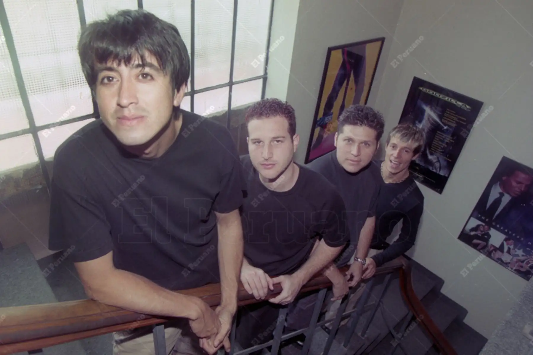 Lima - 5 abril 2000 / Toño Jáuregui, Jeffry Fischman, Manolo Hidalgo y Salim Vera integrantes de la banda de rock nacional Libido que firmó contrato con la Sony y anuncia gira por Argentina. Foto: Diario Oficial El Peruano / Jack Ramón