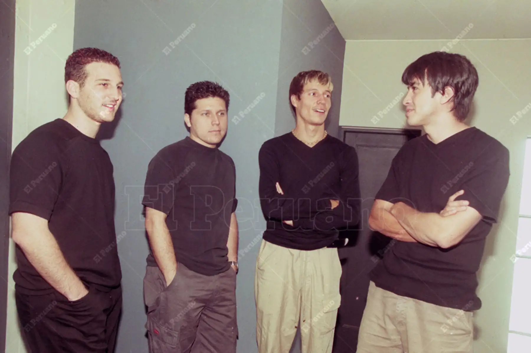 Lima - 5 abril 2000 / Jeffry Fischman, Manolo Hidalgo, Salim Vera y  Toño Jáuregui,  integrantes de la banda de rock nacional Libido que firmó contrato con la Sony y anuncia gira por Argentina. Foto: Diario Oficial El Peruano / Jack Ramón