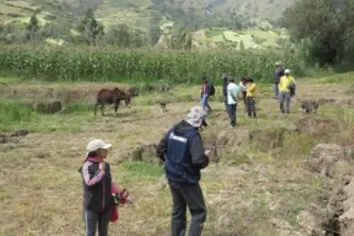 El Ingemmet recomendó prohibir la construcción de nuevas viviendas en las zonas de alta a muy alta susceptibilidad en el poblado de Millhuis, región Áncash. Foto: ANDINA/Ingemmet