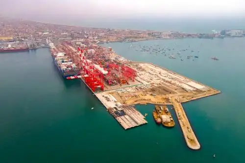 Proyecto Muelle Bicentenario, que consiste en la ampliación del muelle sur del Callao, que opera DP World. Foto: Cortesía.