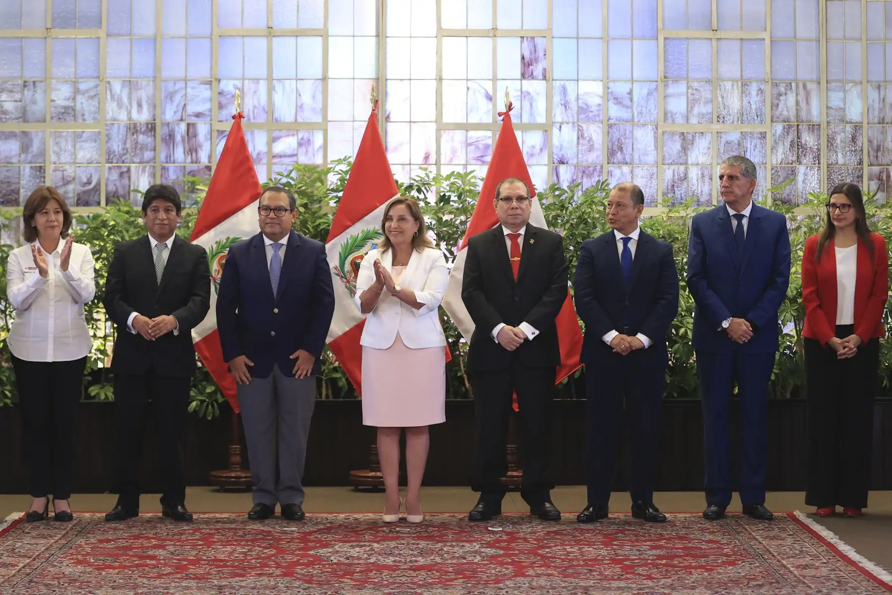 La presidenta de la república, Dina Boluarte Zegarra, participa en la conmemoración del Día de la Lucha contra el Trabajo Forzoso. Foto: ANDINA/Prensa Presidencia