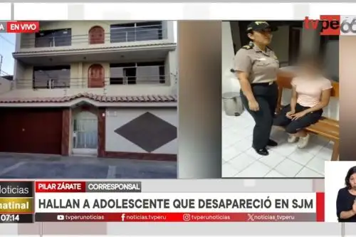 Hallan en Ica a adolescente que desapareció el pasado 30 de enero de San Juan de Miraflores. Foto: captura TV.