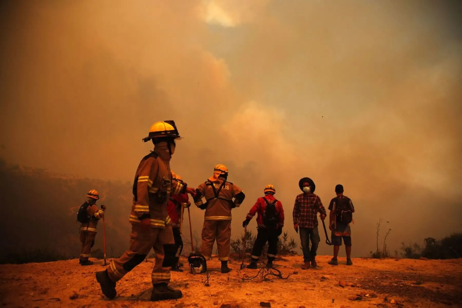 Al menos 51 personas han muerto a causa de los incendios forestales que desde el viernes castigan sin tregua a la región turística de Valparaíso (centro), en la tragedia más mortífera que enfrenta Chile en la última década, según autoridades. Foto: AFP