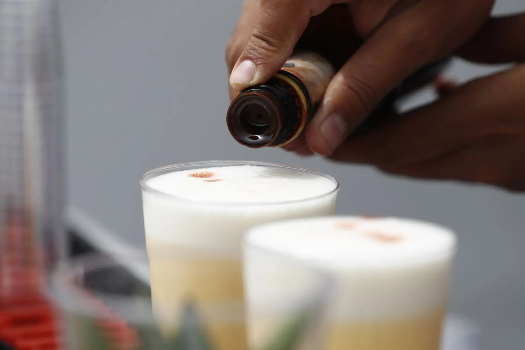 Desde el Campo de Marte en Jesús María, bartenders profesionales elaboran pisco sours de diversos sabores y colores para la degustación del público asistente al festival que se realiza en el marco de las celebraciones por el Día del Pisco Sour. Foto: ANDINA/Daniel Bracamonte