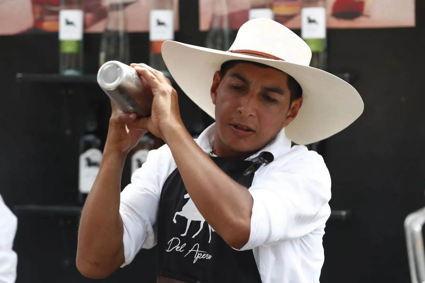 Desde el Campo de Marte en Jesús María, bartenders profesionales elaboran pisco sours de diversos sabores y colores para la degustación del público asistente al festival que se realiza en el marco de las celebraciones por el Día del Pisco Sour. Foto: ANDINA/Daniel Bracamonte