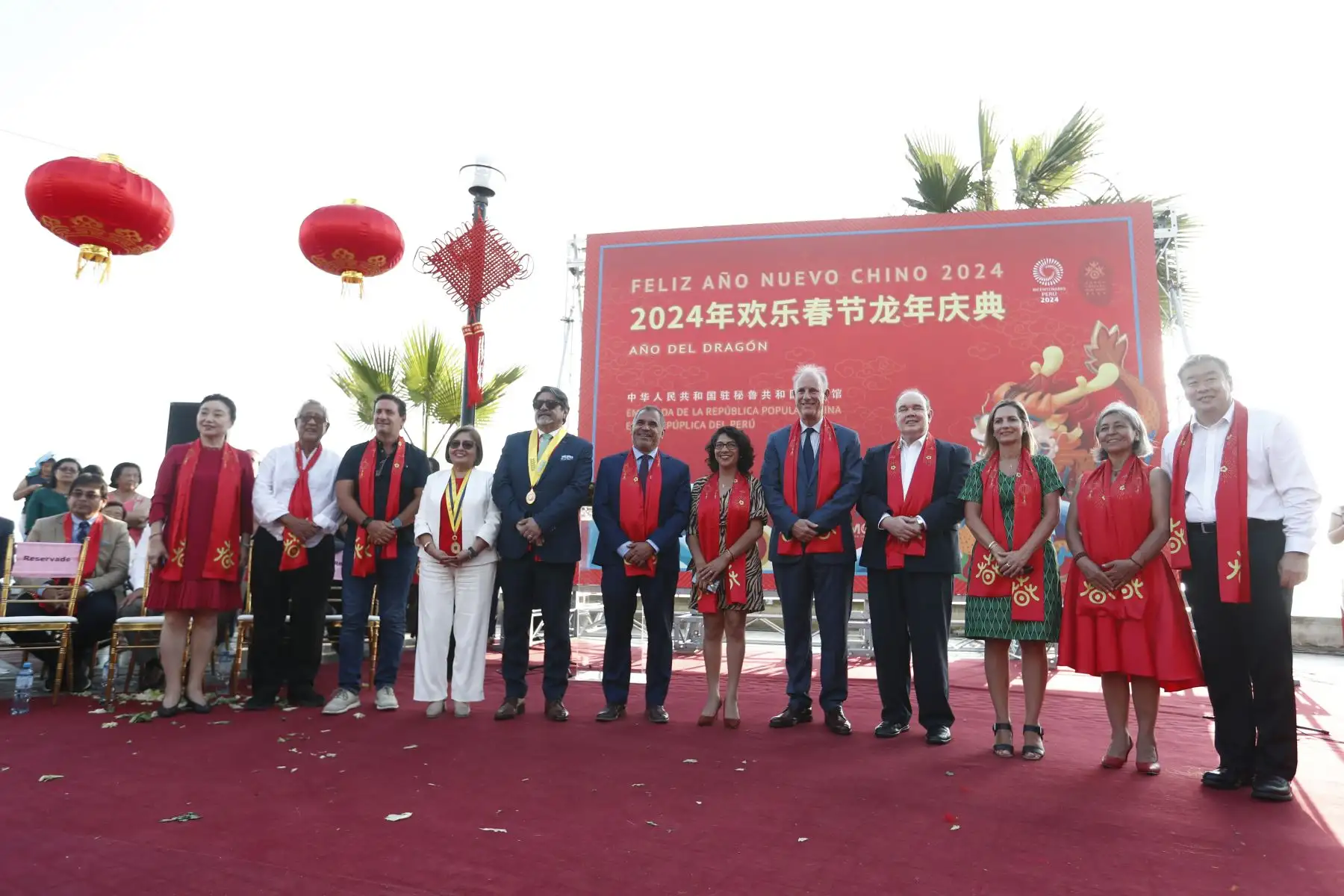 En el Parque Chino de Miraflores se realizó una ceremonia al aire libre para celebrarse el Año Nuevo Chino, con la participación de autoridades públicas, miembros del cuerpo diplomático extranjero en el Perú y público en general. Foto: ANDINA/Daniel Bracamonte