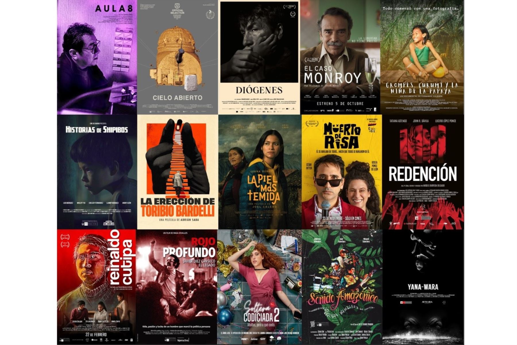 Composición de imágenes con algunas de las películas nominadas para los Premios Apreci 2023. Imagen: Cortesía.