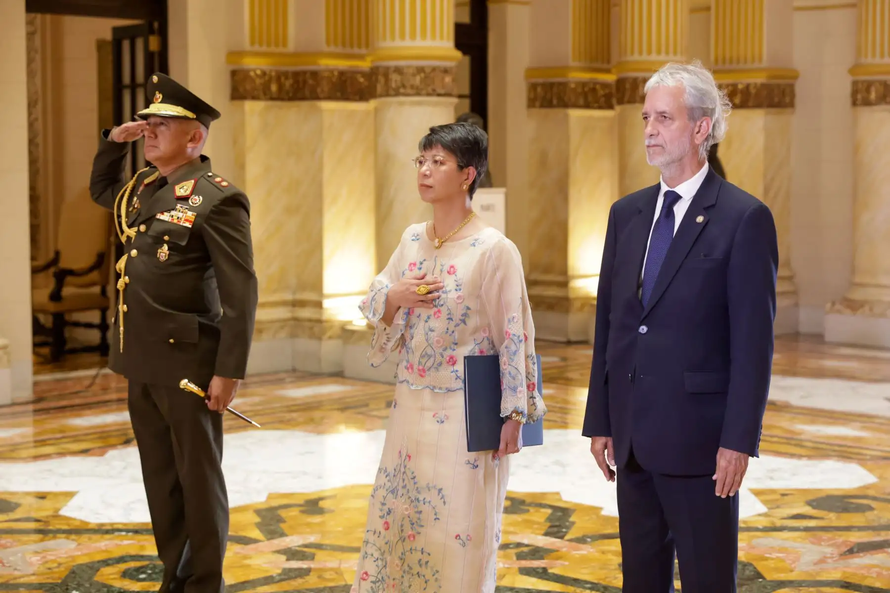 La presidenta de la república, Dina Ercilia Boluarte Zegarra, participó en la presentación de cartas credenciales de embajadores concurrentes en el Perú. Foto: ANDINA/ Prensa Presidencia