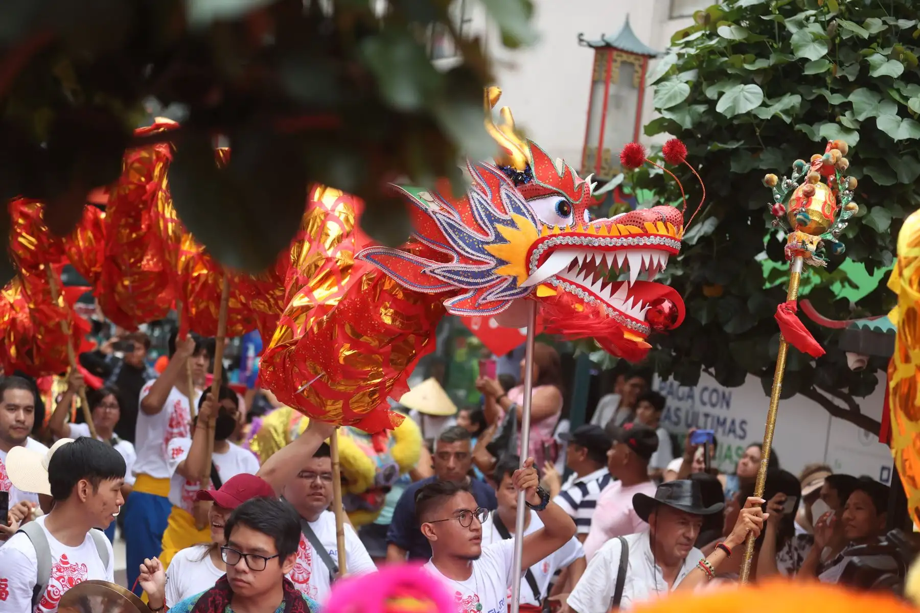 Un ambiente de fiesta se observa en las inmediaciones de la céntrica calle Capón, donde se ubica el tradicional Barrio chino en Lima, al celebrar el Año nuevo lunar y el inicio del año del Dragón, considerado, en el zodiaco del gigante asiático, un símbolo de poder, vitalidad y buena fortuna. Foto: ANDINA/ Juan Carlos Guzmán