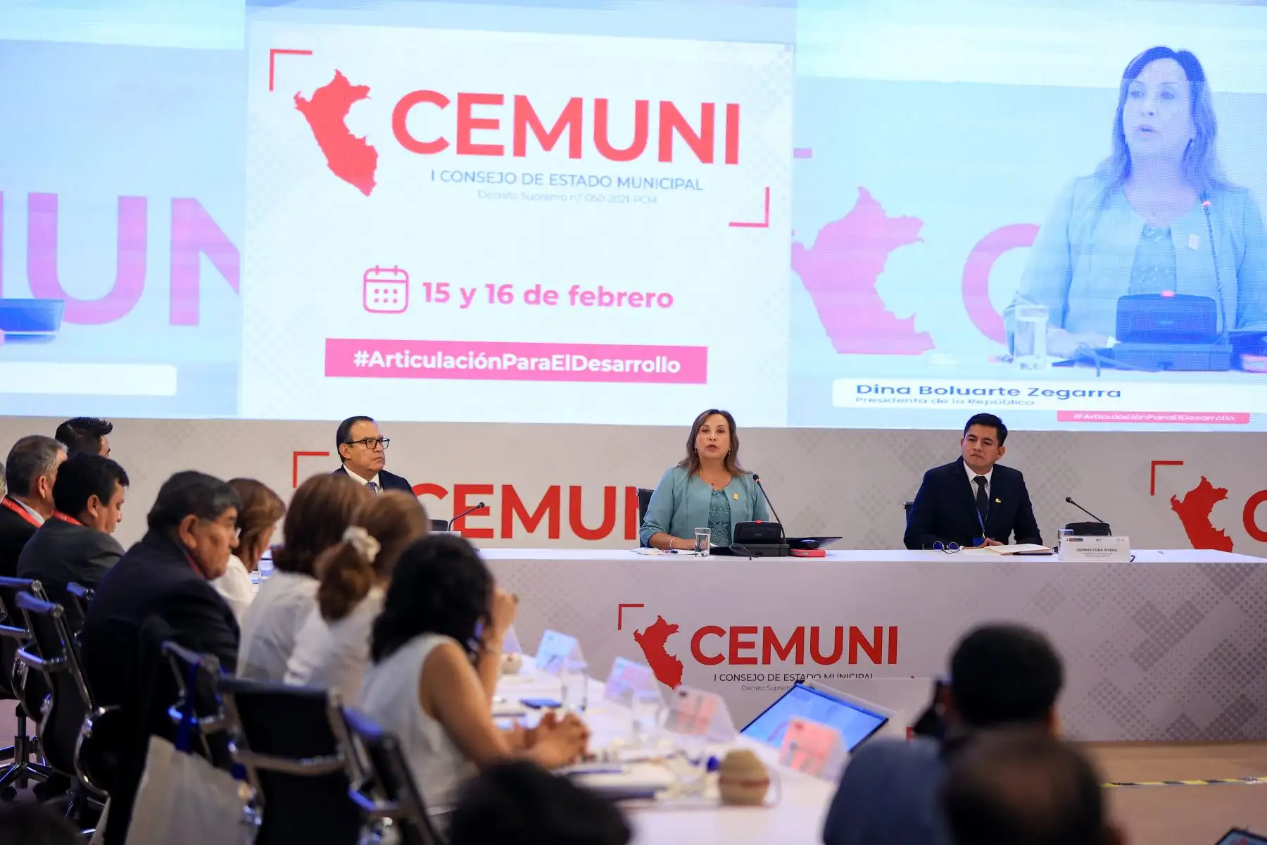 La presidenta Dina Ercilia Boluarte Zegarra lideró el I Consejo de Estado Municipal. Foto: ANDINA/ Prensa Presidencia