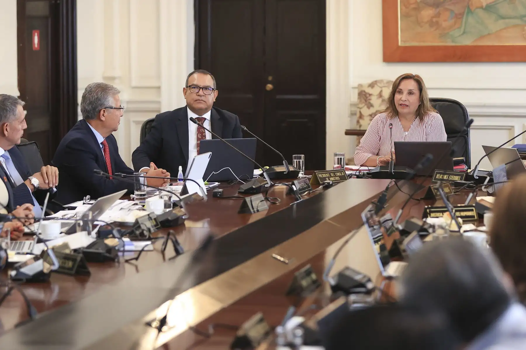 Presidenta de la República, Dina Boluarte lidera sesión del Consejo de Ministros.
Foto: ANDINA/Prensa Presidencia