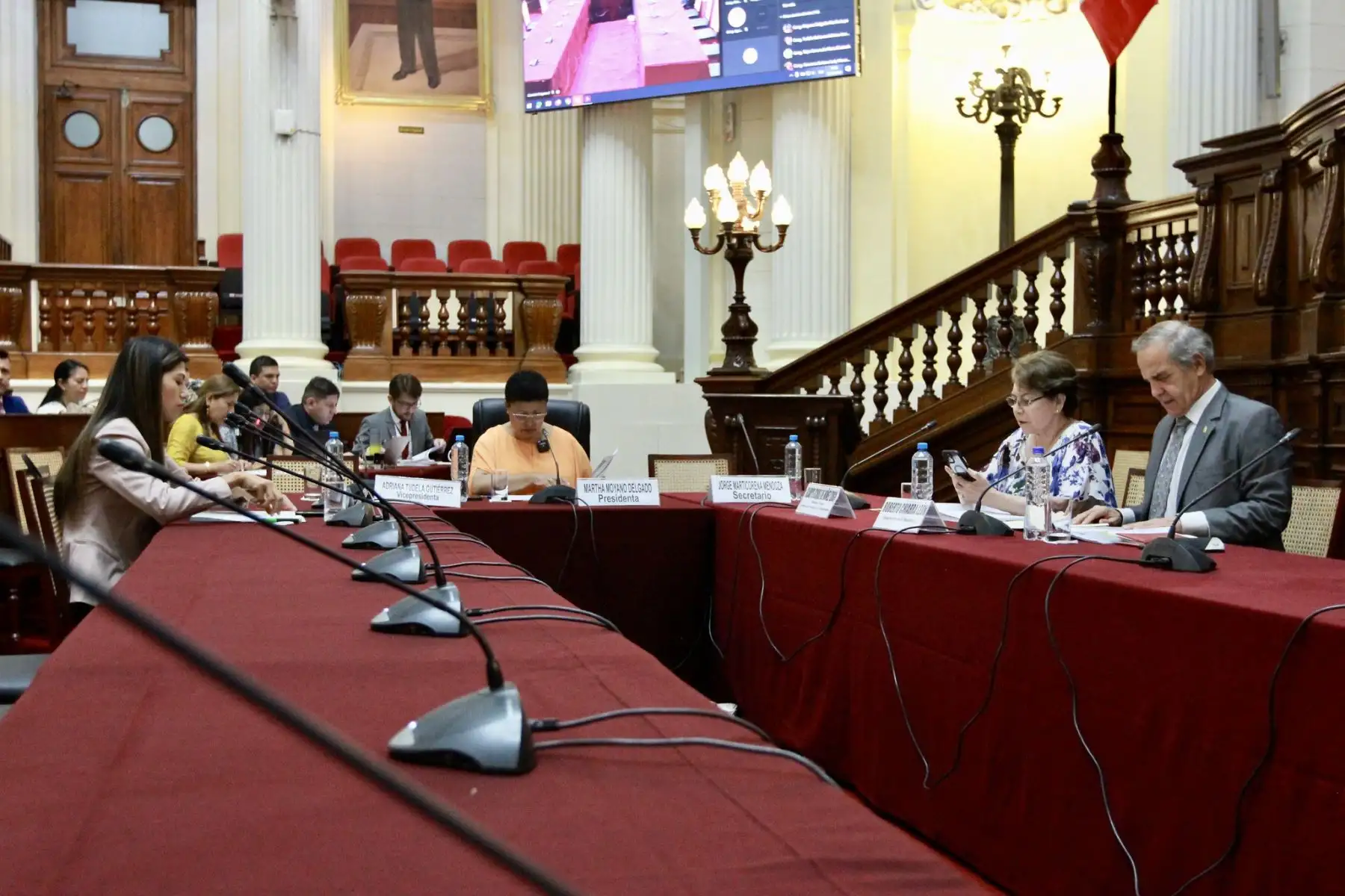 Comisión de Constitución presidida por la congresistas Martha Moyano.