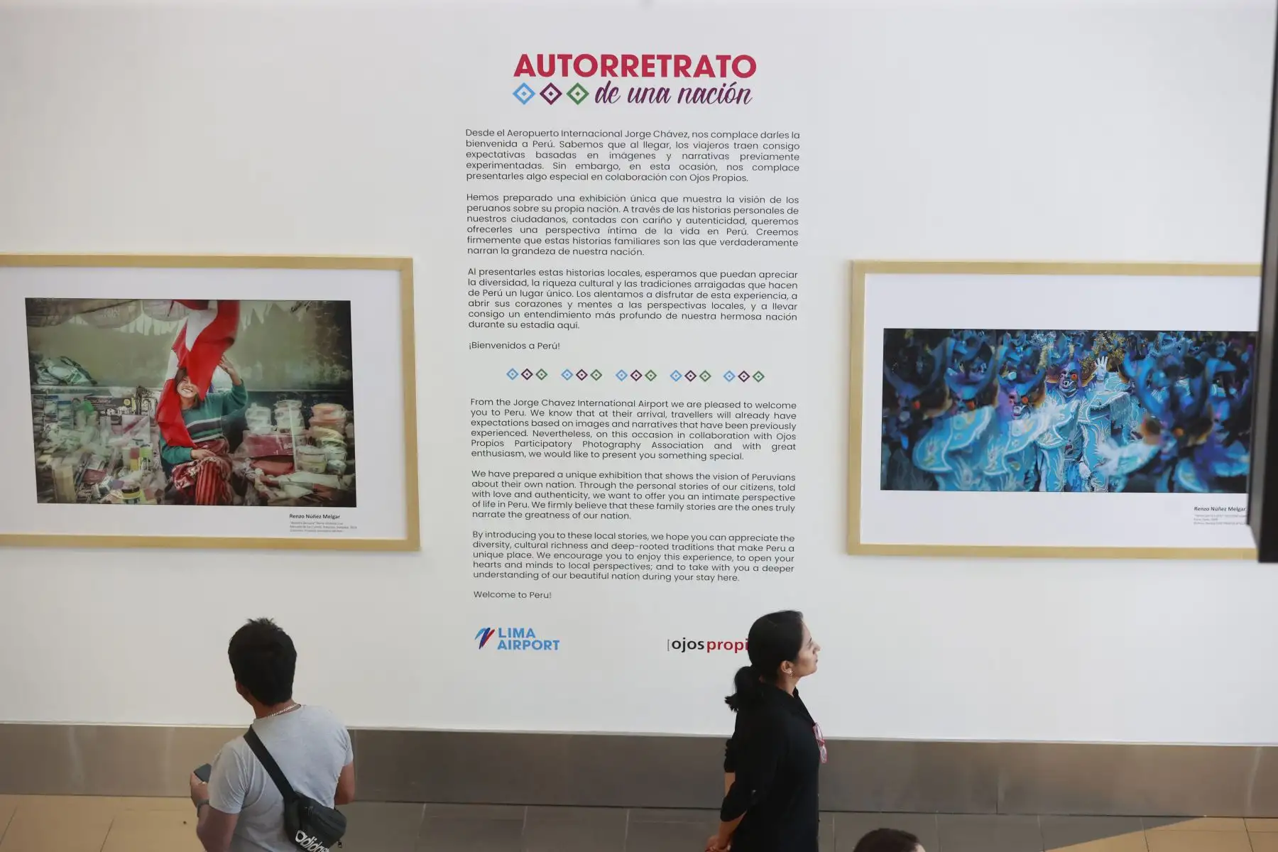 Gracias a una iniciativa conjunta entre Lima Airport Partners (LAP) y el colectivo Ojos Propios se inauguró la exposición “Autorretrato de una Nación”, una exhibición fotográfica de 20 piezas fotográficas.  
Foto: ANDINA/ Vidal Tarqui