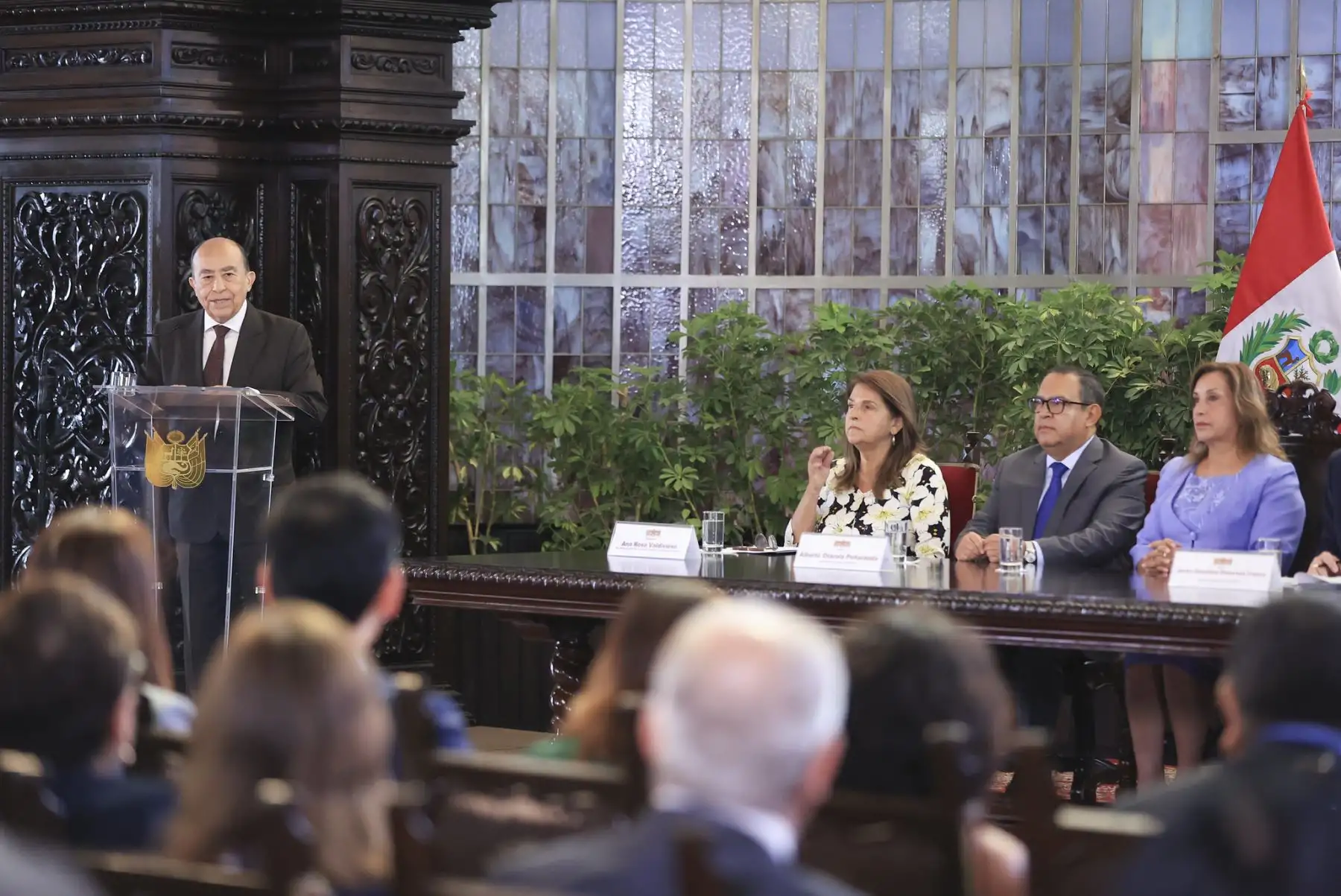 La presidenta de la República, Dina Boluarte, participa en la apertura del año de actividades con la cooperación internacional y el Foro de Cooperantes Extraordinarios 2024. Foto: ANDINA/ Prensa Presidencia