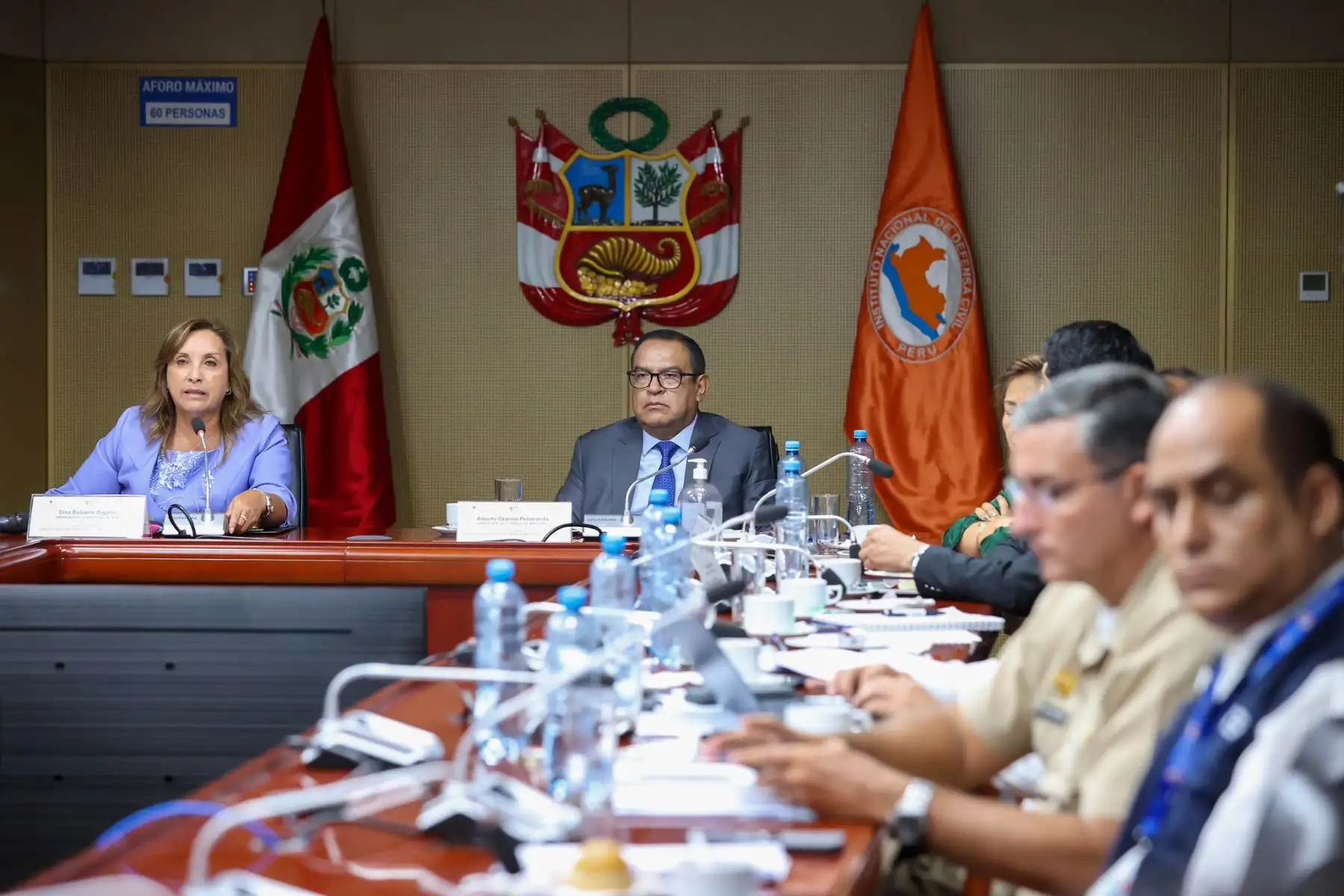 En el COEN, la presidenta Dina Boluarte lideró sesión del Grupo Fuerza de Tarea Multisectorial.
Foto: ANDINA/ Prensa Presidencia