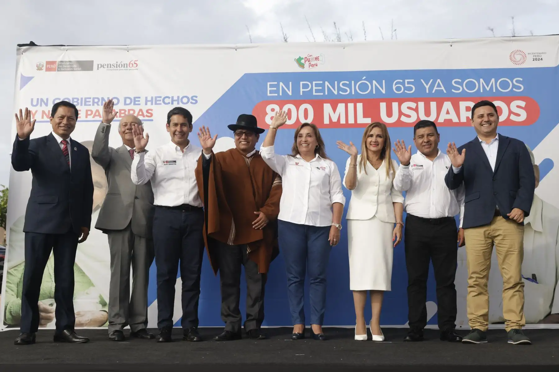 La presidenta Dina Boluarte participó en la ceremonia de incorporación del usuario 800 mil del Programa de Asistencia Solidaria Pensión 65.
Foto: ANDINA/Presidencia Perú