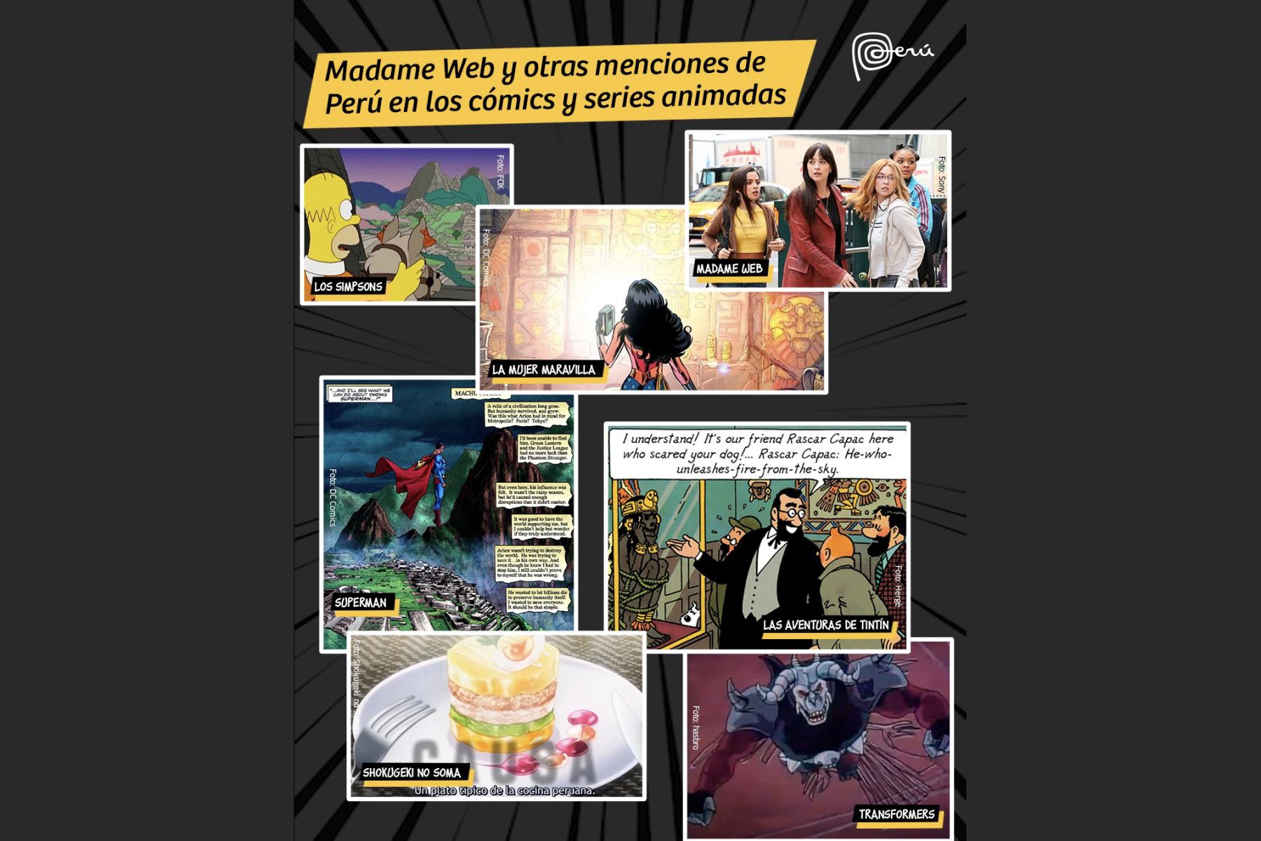 No es la primera vez que el Perú es mencionado en el increíble mundo de ficción; revisa en qué series animadas y cómics aparece. Foto: Marca Perú