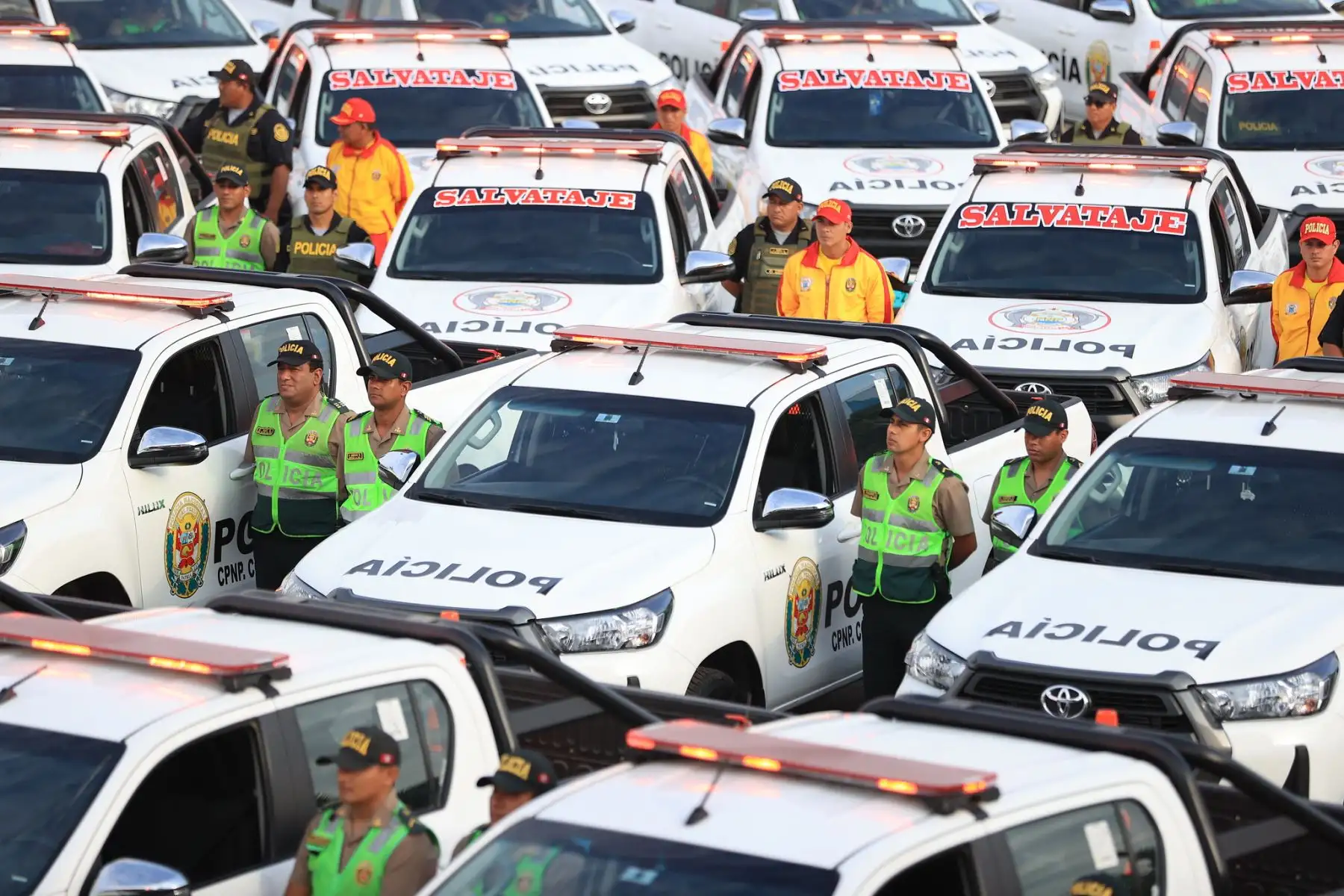 Se trata de 268 vehículos con los que se busca reforzar el patrullaje hecho por los agentes policiales desde las unidades de Salvataje y Rescate. Foto: ANDINA/ Prensa Presidencia