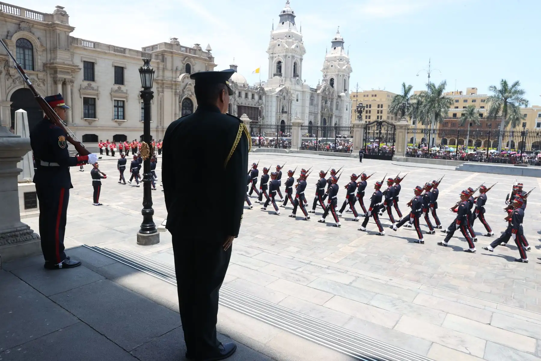 Tradicional cambio de guardia en palacio de Gobierno. Foto: ANDINA/ Prensa Presidencia