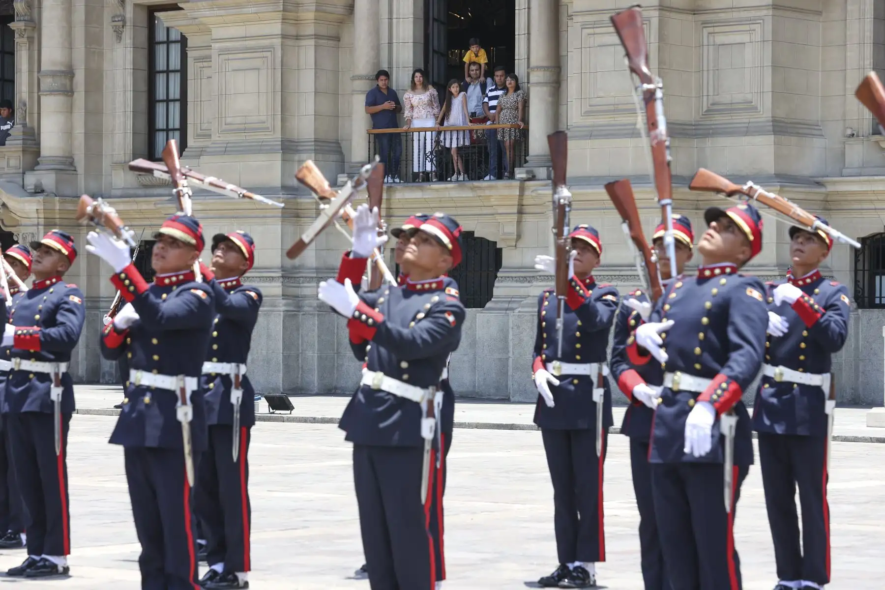 Tradicional cambio de guardia en palacio de Gobierno. Foto: ANDINA/ Prensa Presidencia