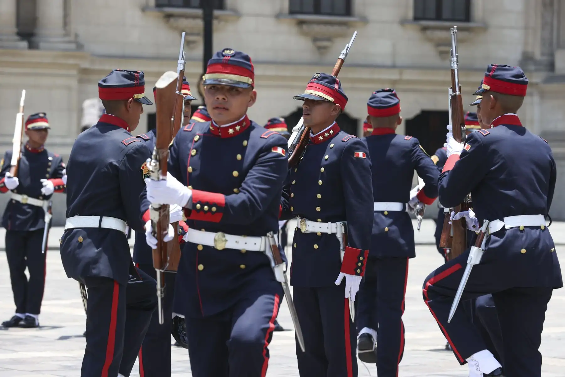 Tradicional cambio de guardia en palacio de Gobierno. Foto: ANDINA/ Prensa Presidencia
