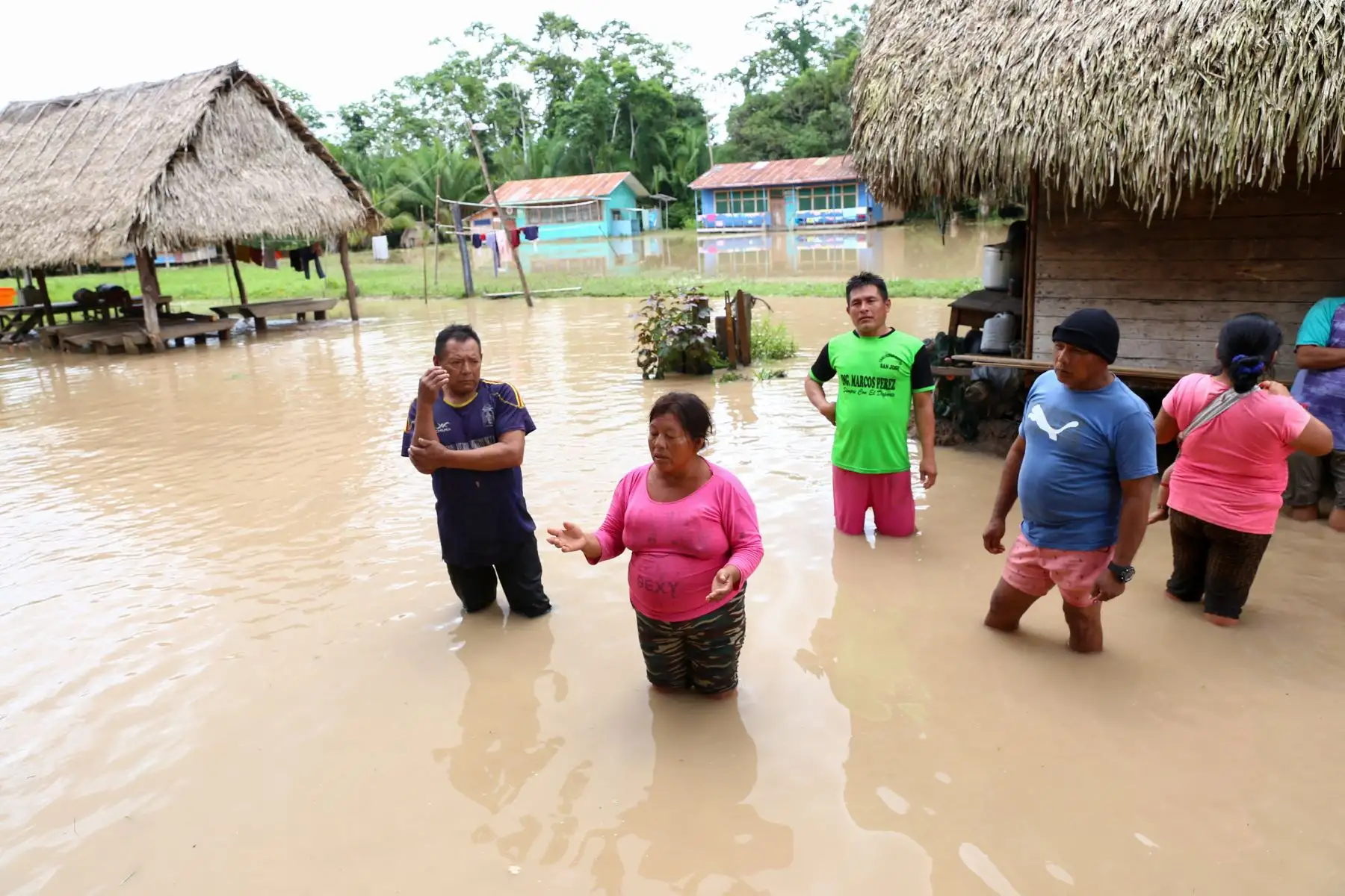 Tras la inundación de diversas comunidades nativas en la provincia de Purús, en el departamento de Ucayali, el Ministerio de Defensa dispuso que las capacidades de las Fuerzas Armadas. Foto: ANDINA/ Mindef Perú