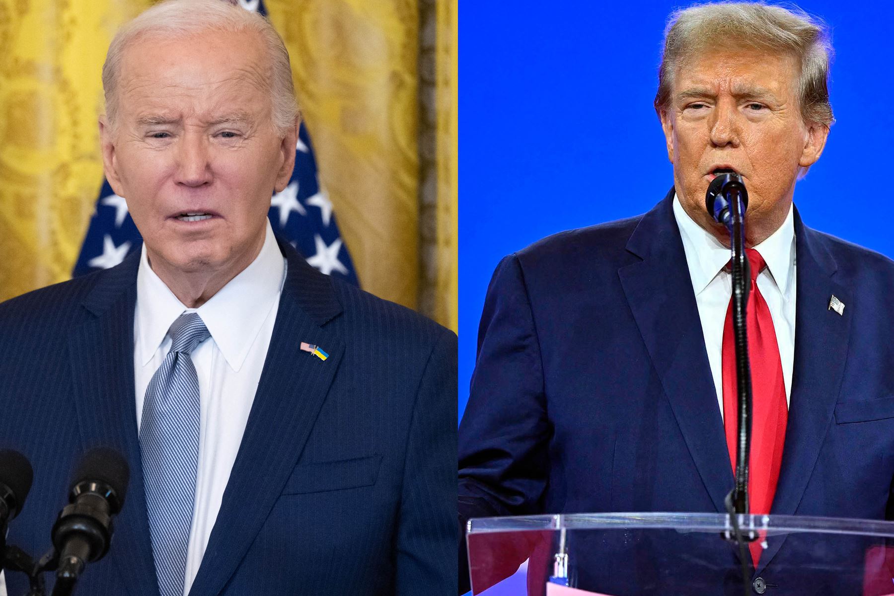 Presidente Joe Biden y expresidente Donald Trump. Fotos: AFP
