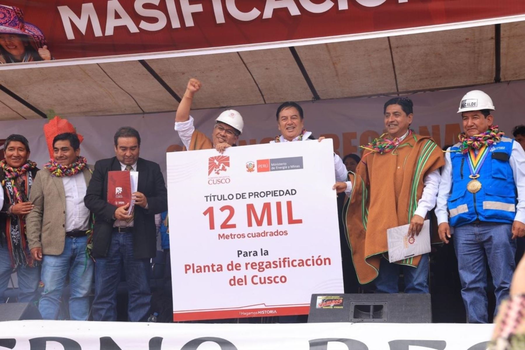 El Ministerio de Energía y Minas (Minem), recibió el terreno para la futura planta de regasificación de Gas Natural Licuado (GNL) en la región Cusco. Foto: Cortesía.