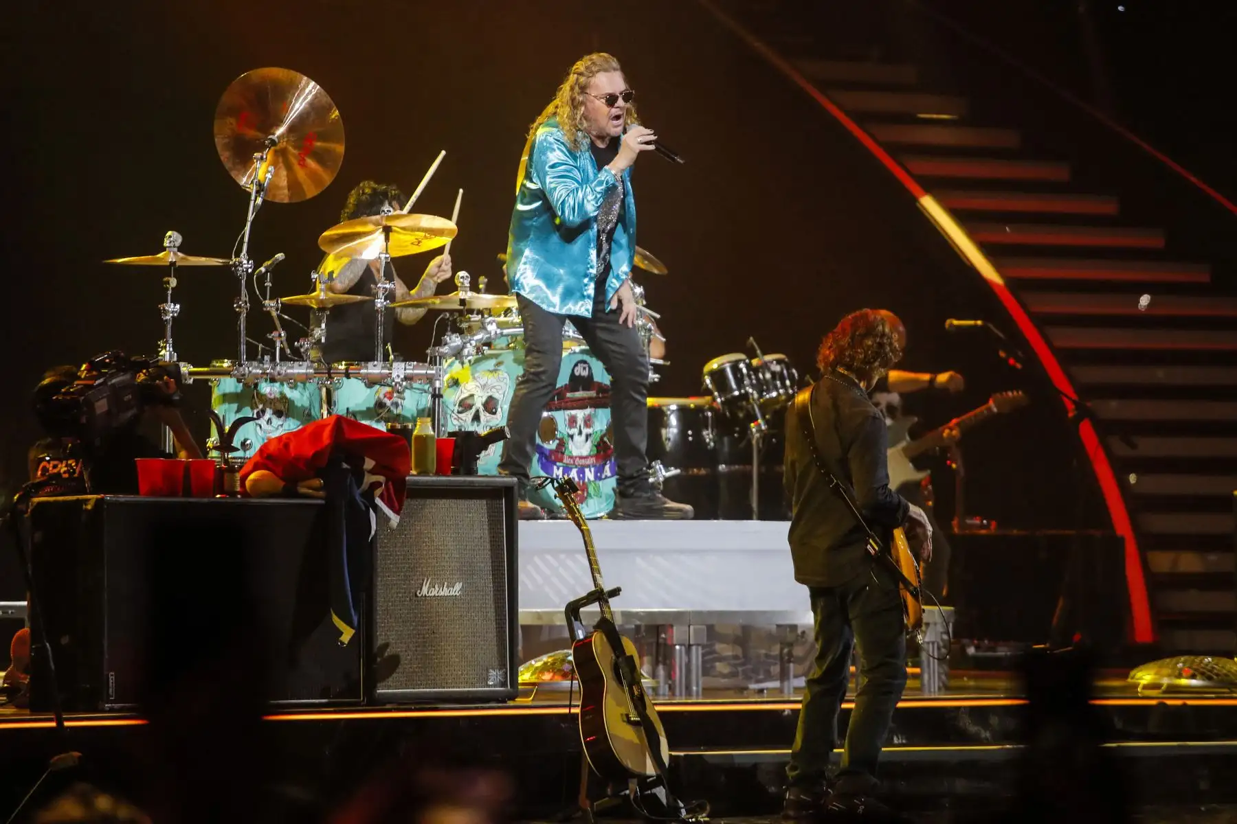 El grupo mexicano Maná se presenta durante el 63º Festival Internacional de la Canción de Viña del Mar en Viña del Mar, Chile.
Foto: AFP