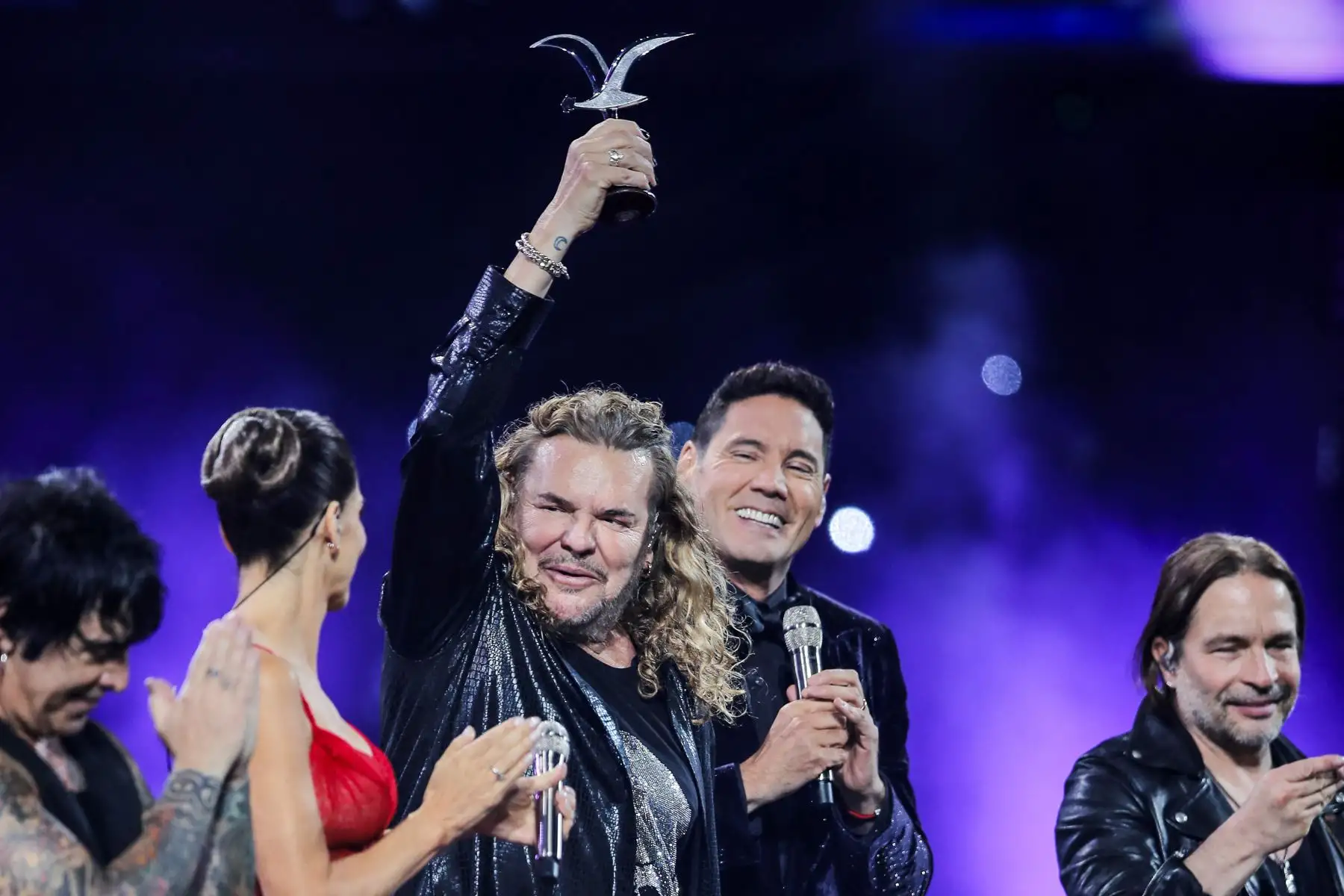 El grupo mexicano Maná se presenta durante el 63º Festival Internacional de la Canción de Viña del Mar en Viña del Mar, Chile.
Foto: AFP