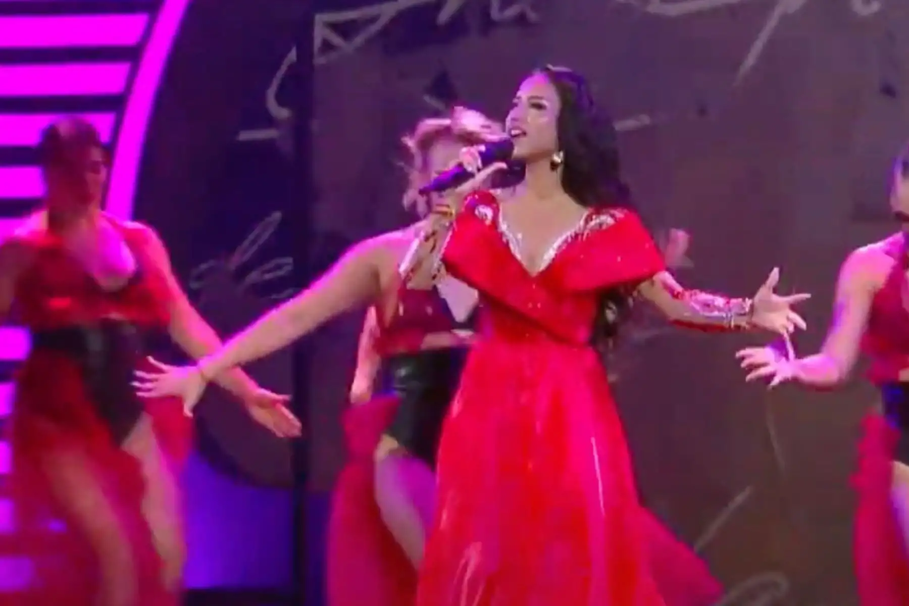 Lita Pezo, durante su presentación en el festival de Viña del Mar 2024. Foto: Captura TV
