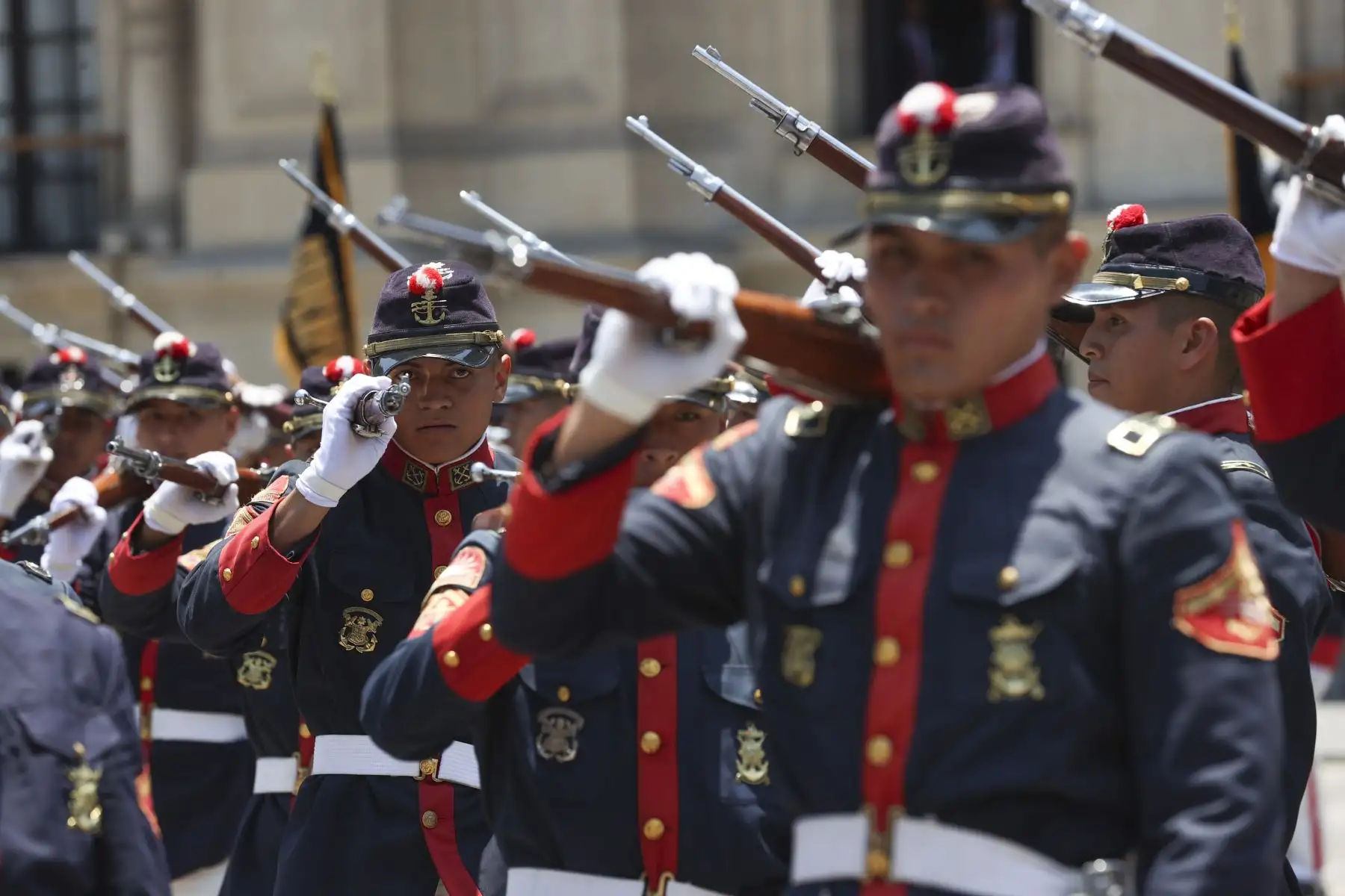 Tradicional cambio de guardia en Palacio de Gobierno. Foto: ANDINA/ Prensa Presidencia