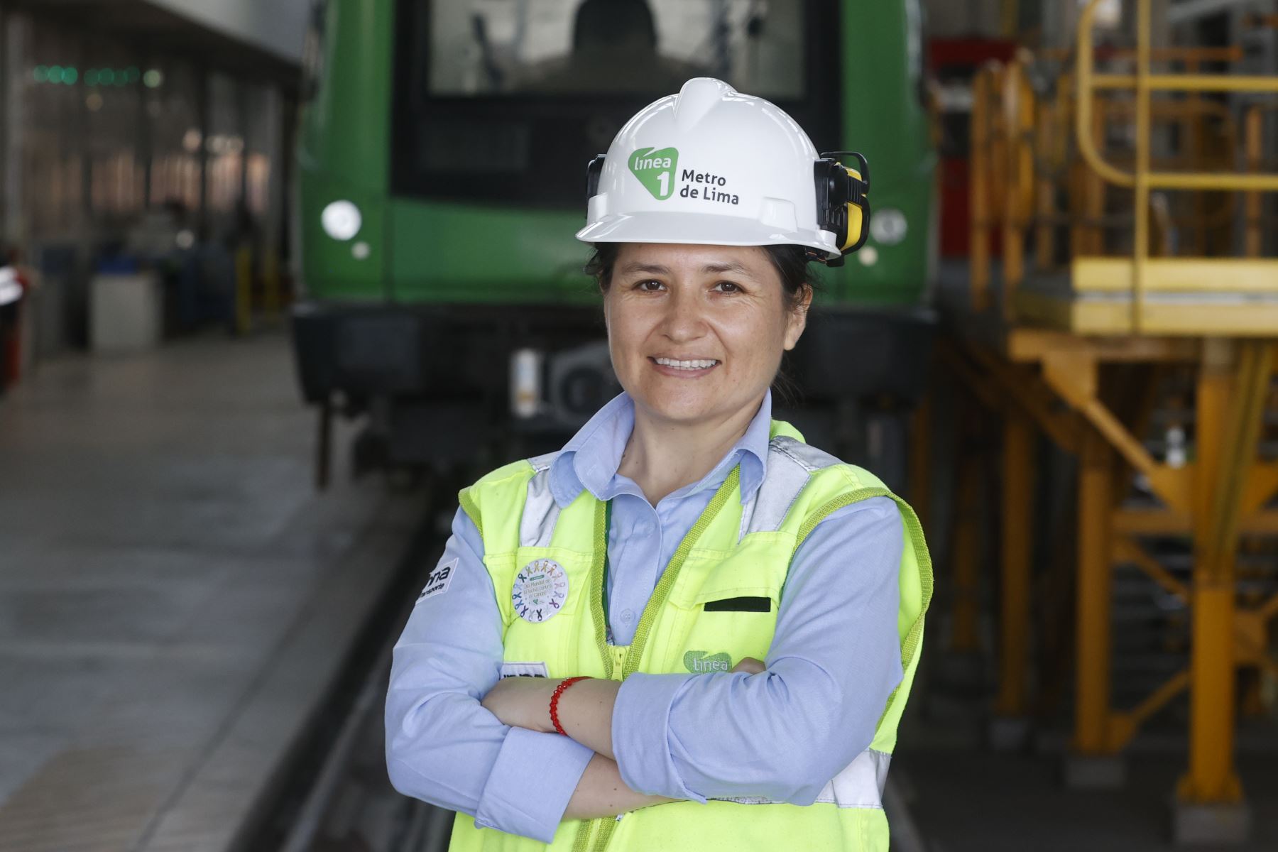 Louana Martel es Jefa de Mantenimiento de Materiial Rodante de la Línea 1 del Metro. Fotos: ANDINA/Vidal Tarqui