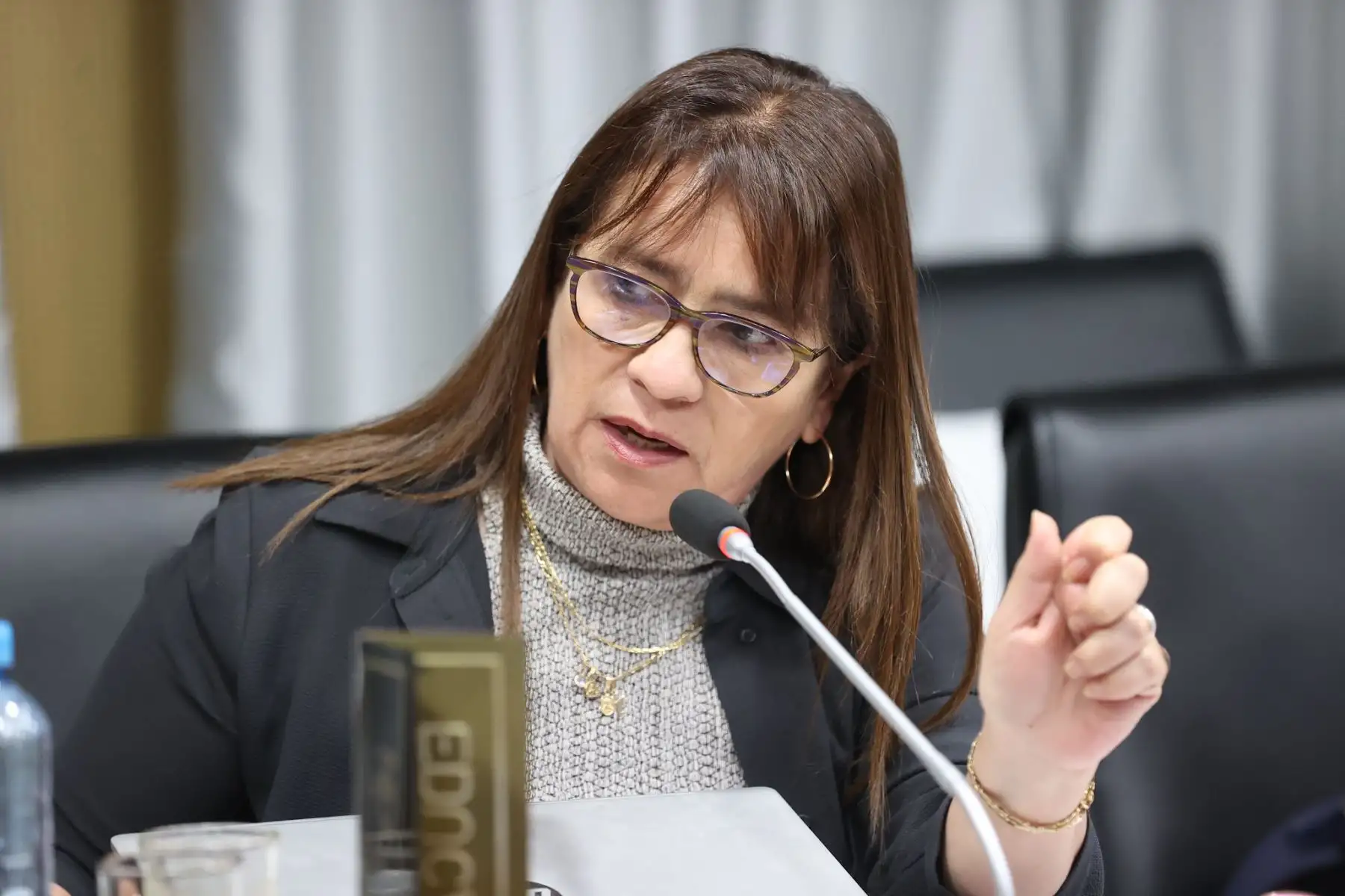 Presidenta Dina Boluarte lidera sesión del Consejo de Ministros. En la imagen, la ministra de Educación, Miriam Ponce. 
Foto: ANDINA/Prensa Presidencia