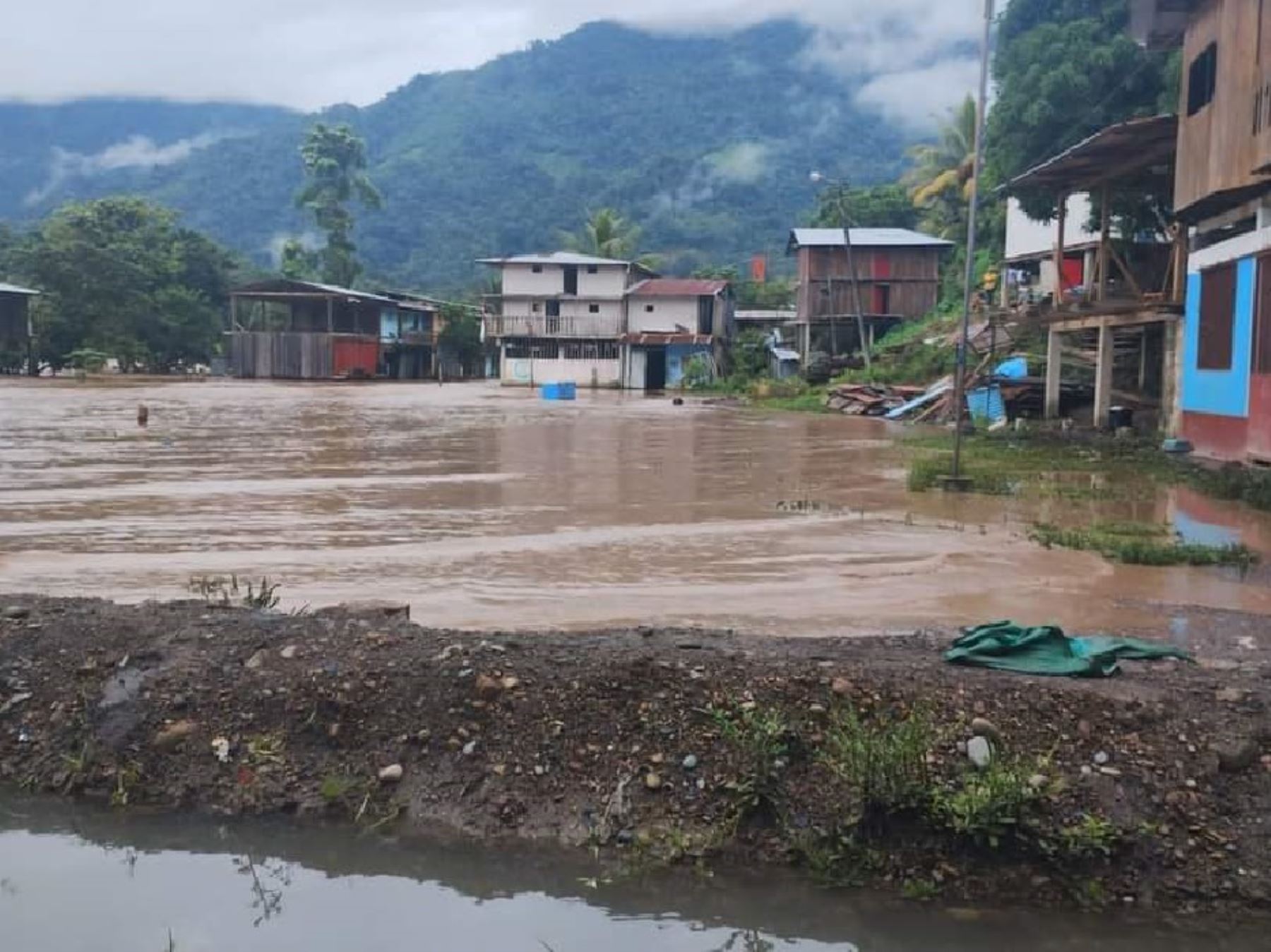 Lluvias intensas causan daños en diversas comunidades ubicadas en el distrito de Vizcatán del Ene, ubicado en la provincia de Satipo, en el ámbito de Vraem. ANDINA/Difusión