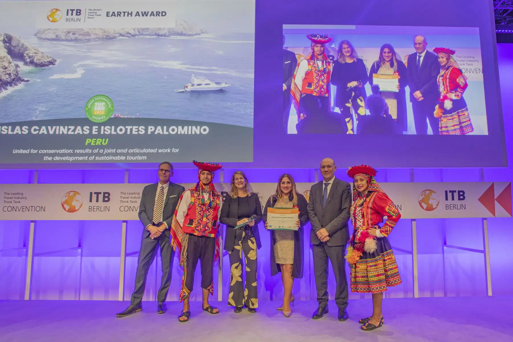 El ministro de Comercio Exterior y Turismo, Juan Carlos Mathews, anunció hoy que “Islas Cavinzas e Islotes Palomino”, ubicada en la costa de la provincia constitucional del Callao (Perú), ha sido elegida como la gran ganadora del premio ITB Earth Award 2024.
Foto: Mincetur