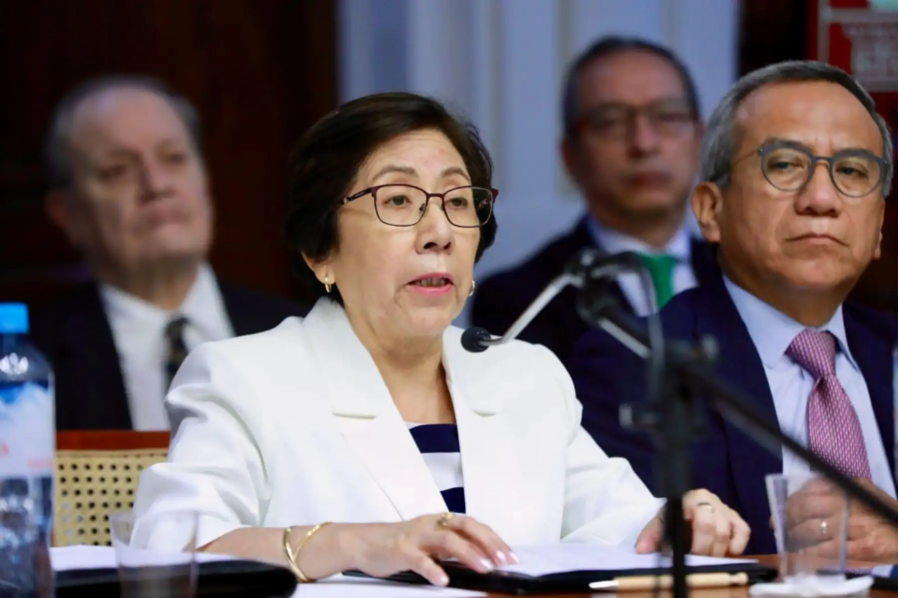 Miembros de la Junta Nacional de Justicia en el Congreso de la República. Foto: Congreso