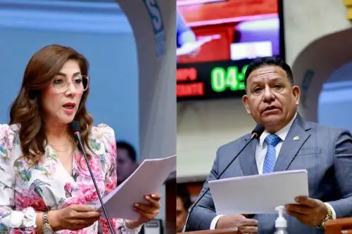 Congresistas Lady Camones y Esdras Medina. Foto: Congreso