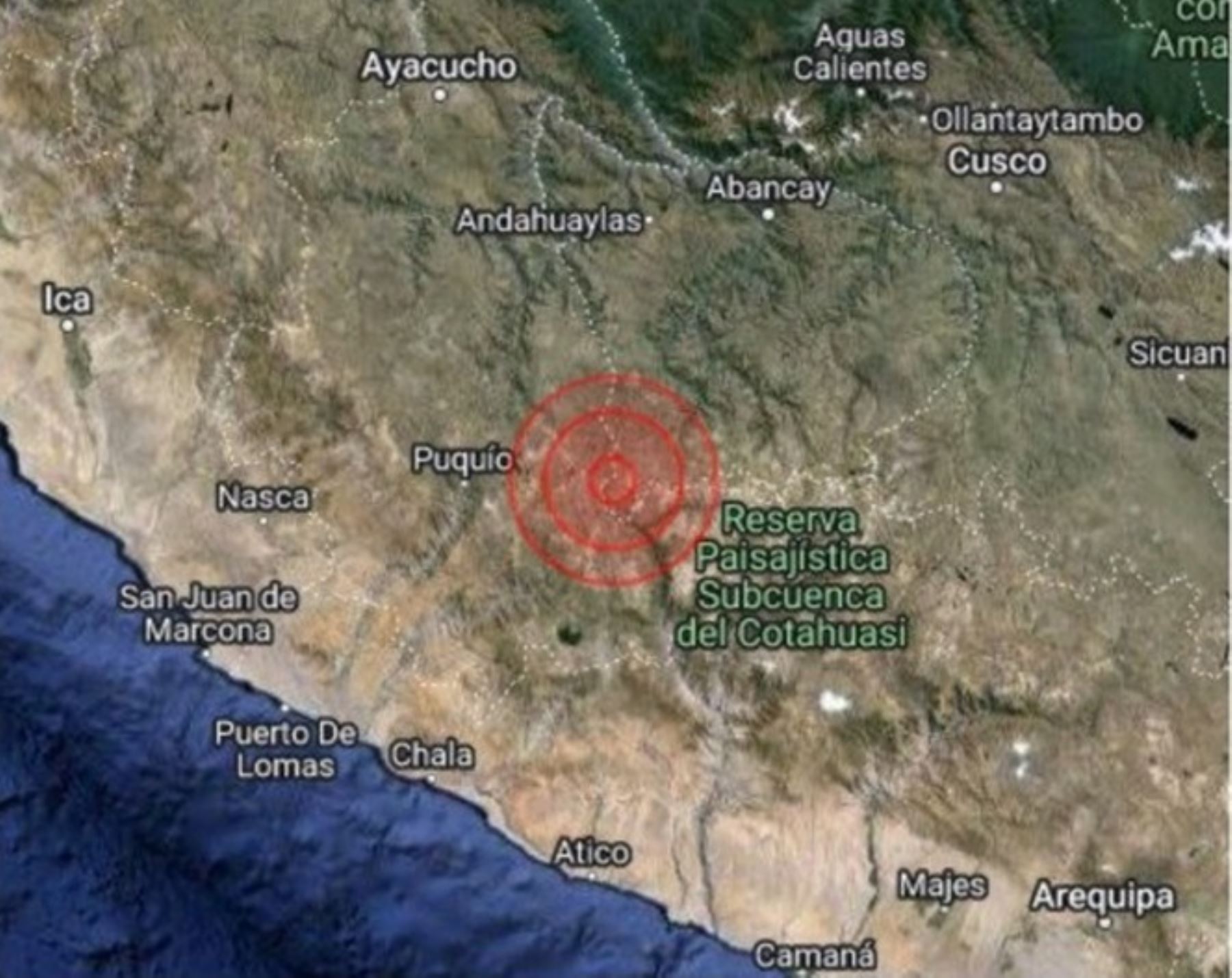 Epicentro del fuerte sismo de magnitud 4.7 se localizó en el distrito de Coracora, provincia de Parinacochas, en Ayacucho.