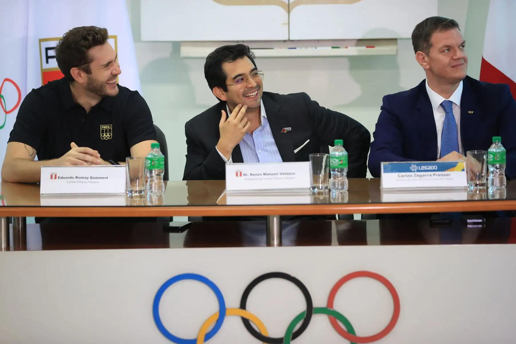 Conferencia de prensa del Comité Olímpico Peruano y Legado para informar acerca de los primeros detalles que garantizarán el éxito de los juegos Lima 2027. Estuvieron presentes Renzo Manyari, presidente del Comité Olímpico Peruano, Carlos Zegarra, director ejecutivo de Legado y Eduardo Romay. Foto: ANDINA/Jhonel Rodríguez Robles