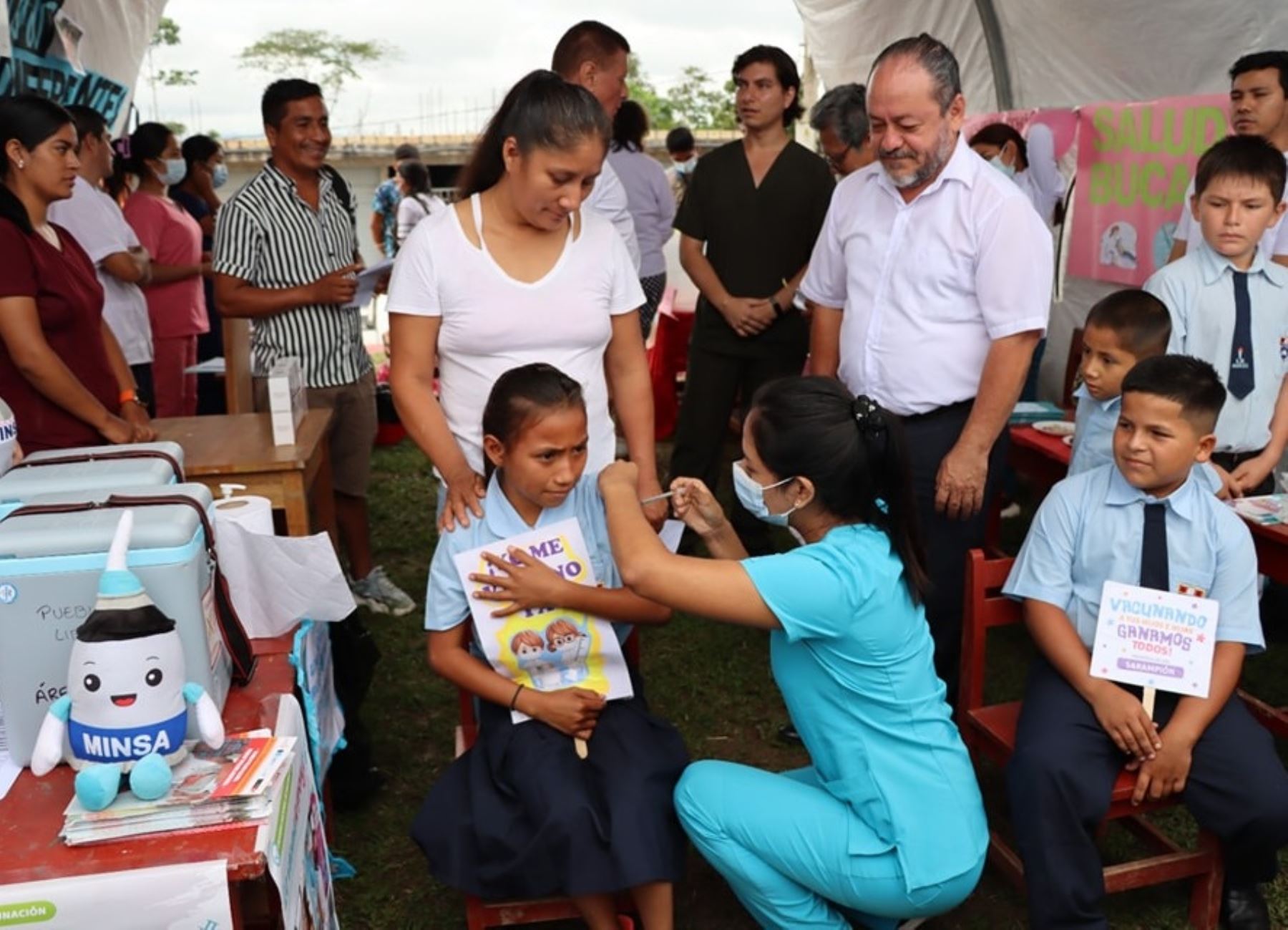 La Dirección Regional de Salud de San Martín inició la jornada de vacunación contra el virus del papiloma humano en menores de 10 a 13 años de edad. ANDINA/Difusión