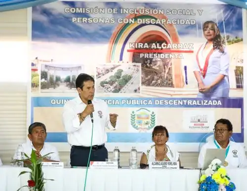 Ministro de Desarrollo e Inclusión Social, Julio Demartino expuso acciones de su sector para mejorar la calidad de vida de las personas con discapacidad de Tumbes durante una audiencia pública descentralizada. ANDINA/Difusión