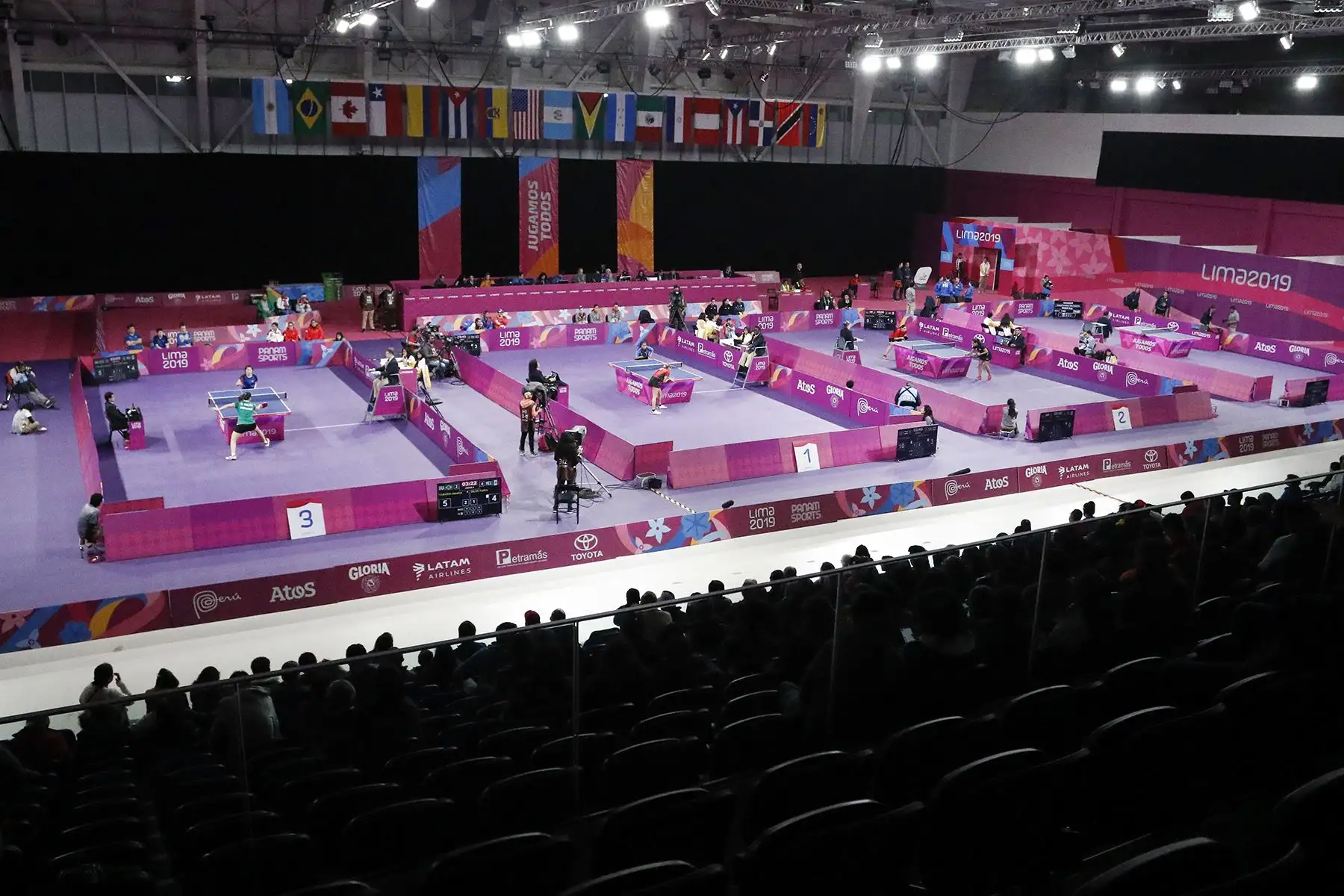 Lima - 8 de agosto de 2019 / La competencia de tenis de mesa por equipos femenino en el Polideportivo de la Villa Deportiva Nacional - VIDENA, en los Juegos Panamericanos Lima 2019. Foto: Legado