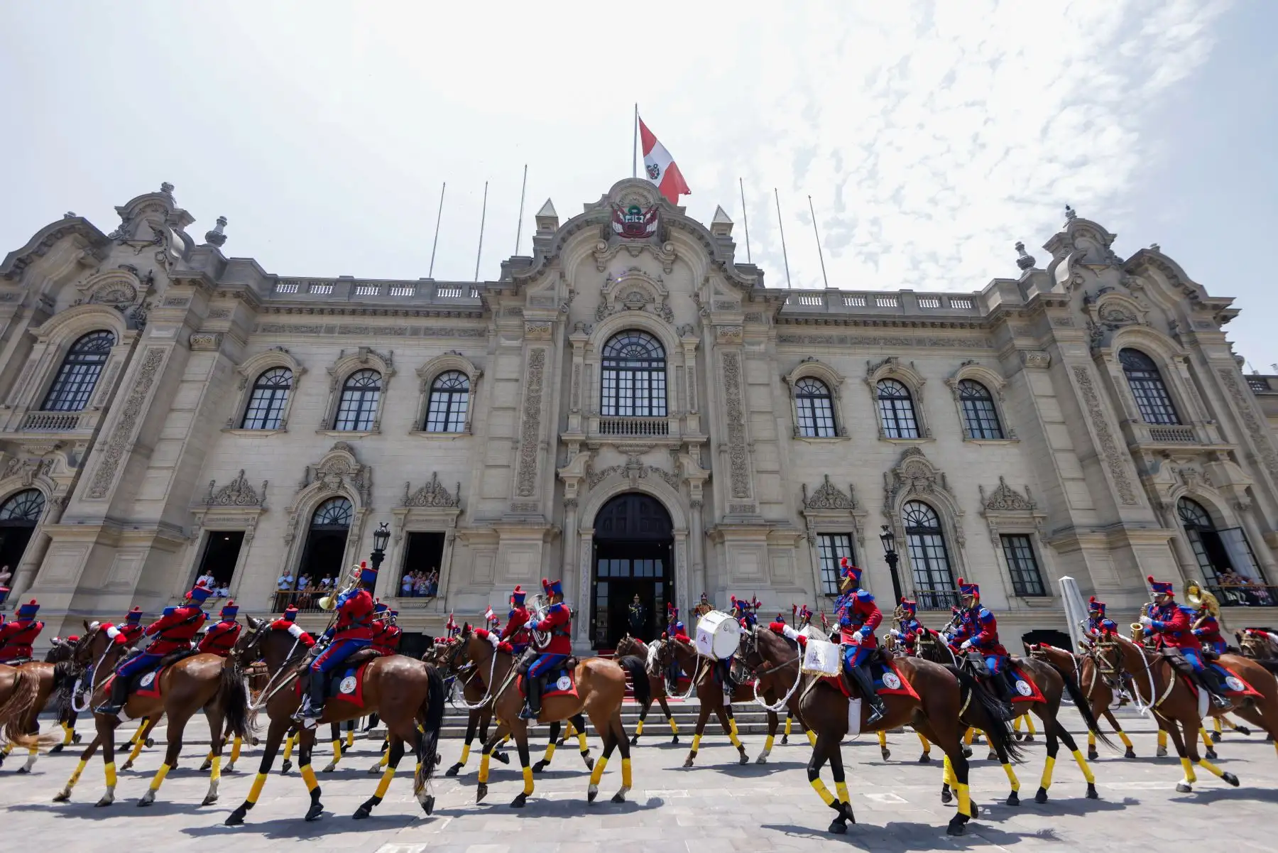 Tradicional cambio de guardia en Palacio de Gobierno. Foto: ANDINA Prensa Presidencia