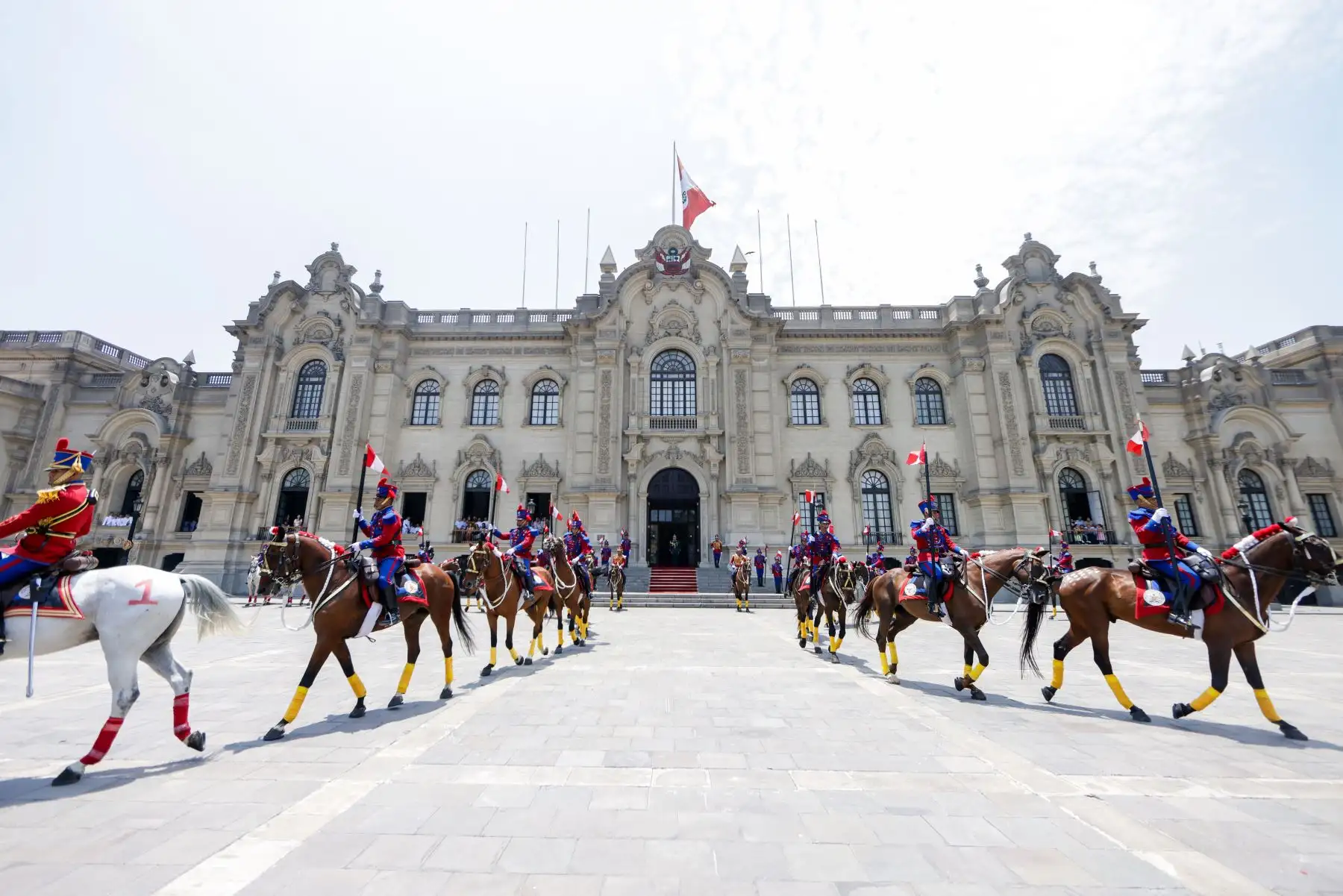 Tradicional cambio de guardia en Palacio de Gobierno. Foto: ANDINA Prensa Presidencia
