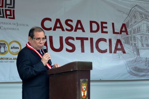 El presidente del Poder Judicial, Javier Arévalo, cumplió agenda de trabajo en la región Cajamarca. Foto: ANDINA/Cortesía Eduard Lozano