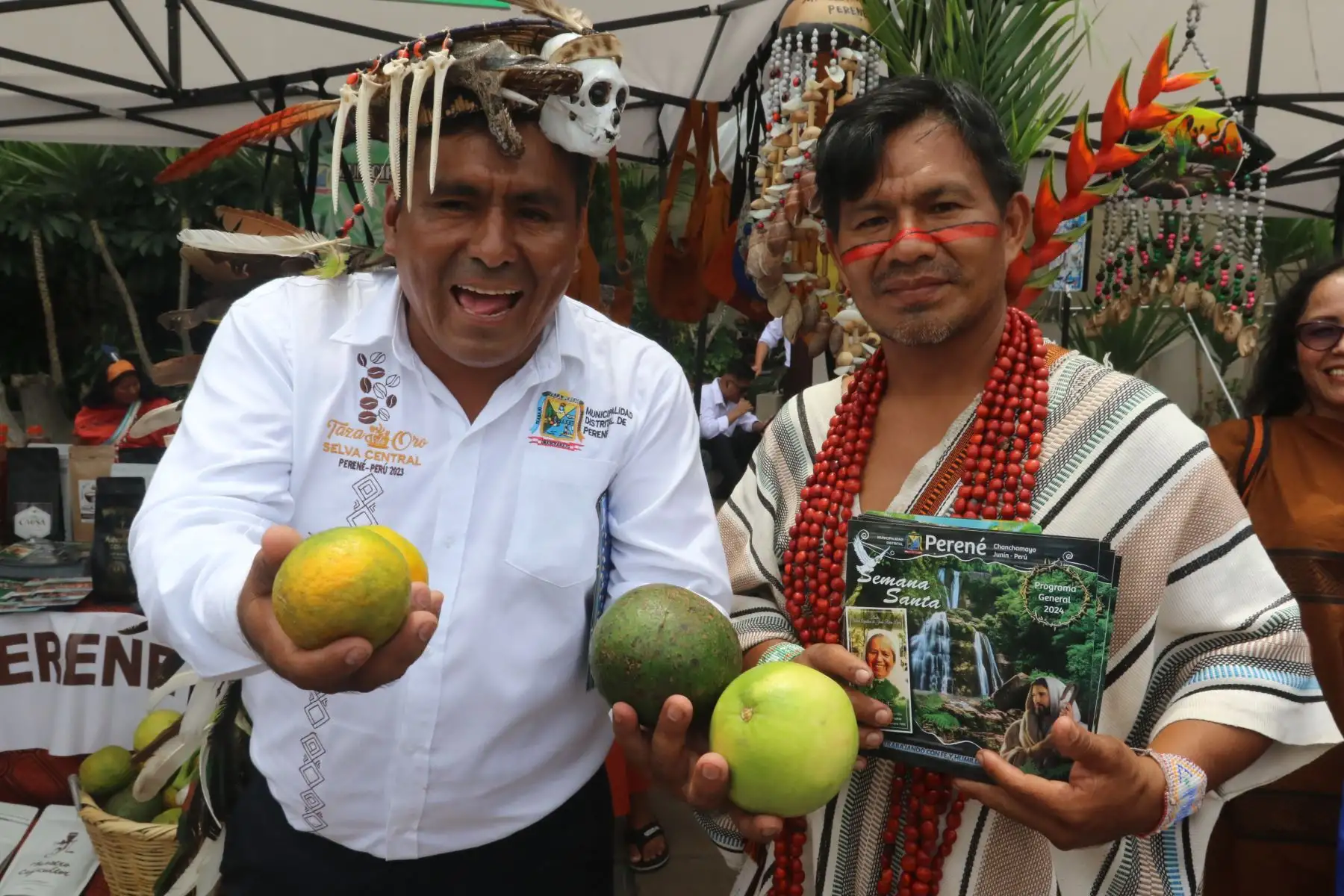 Se realizó una feria de productos regionales durante el lanzamiento de la Semana Santa 2024 de la región Junín en la sede del Ministerio de Cultura en San Borja. FOTO: ANDINA/Héctor Vinces