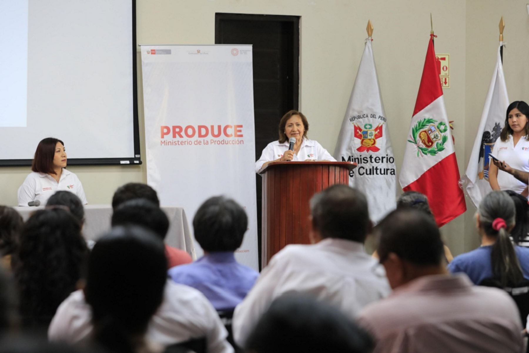 Ministra de la Producción, Ana María Choquehuanca, anunció hoy que este año capacitarán a más de 3,000 mypes, asociaciones y cooperativas en planes de negocios para postular al programa de fondos Procompite. Foto: Cortesía.