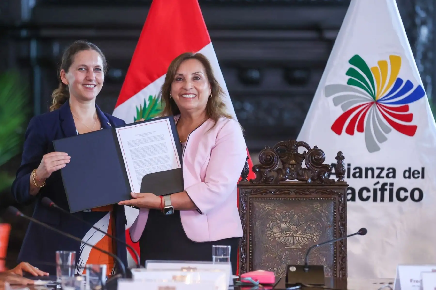 La presidenta de la República, Dina Boluarte Zegarra, se reunió con el Consejo Empresarial de la Alianza del Pacífico - CEAP. Foto: ANDINA/Presidencia